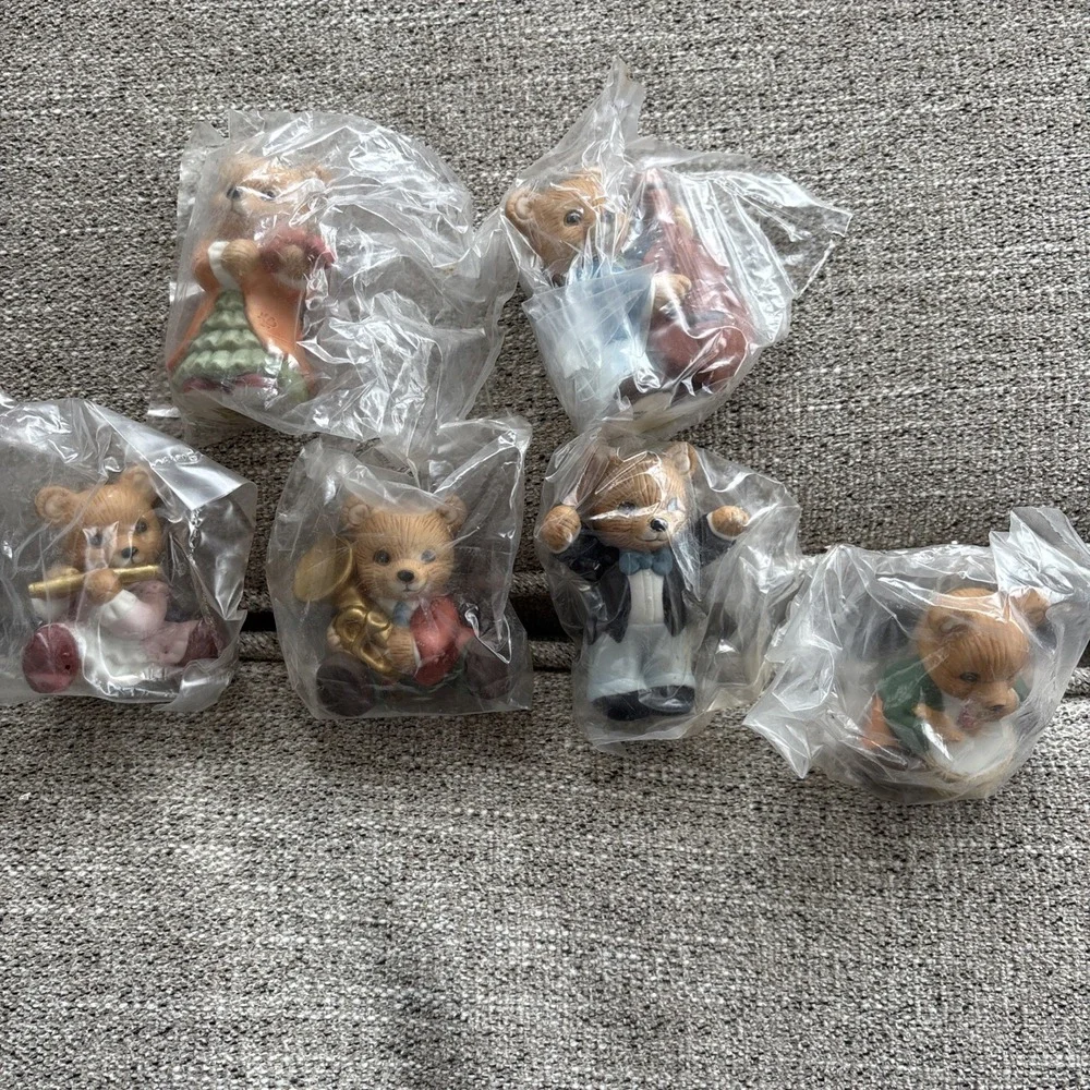 Vintage HOMCO Home Interiors Orchestra Band Bears 6‎ Figurines 1422